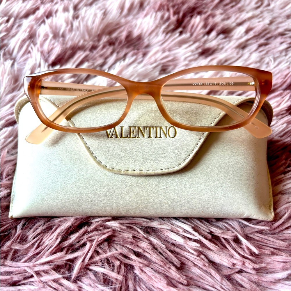 Valentino Pink Eyeglasses with Cream Case